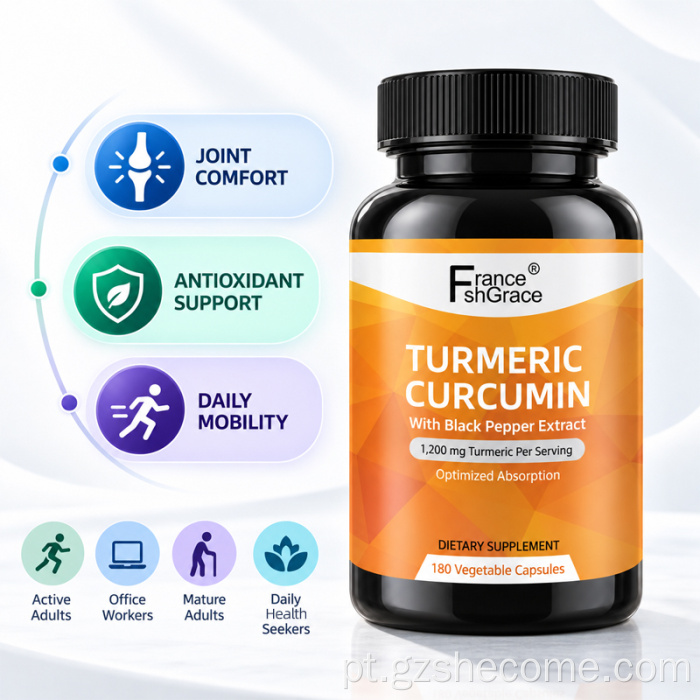 Shecome Cúrcuma Cápsulas de Curcumina Suporte Antioxidante Conjunto